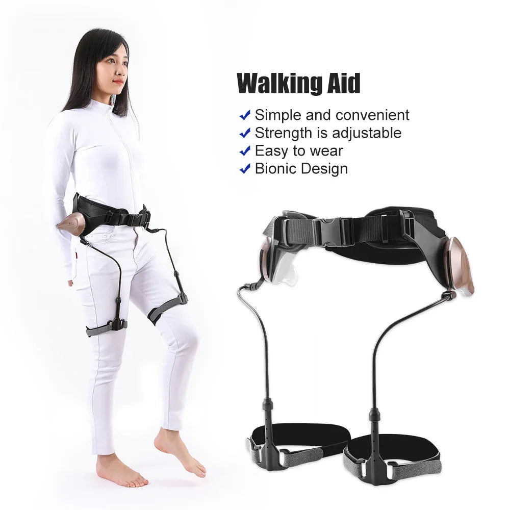 Leg support device reducing knee strain