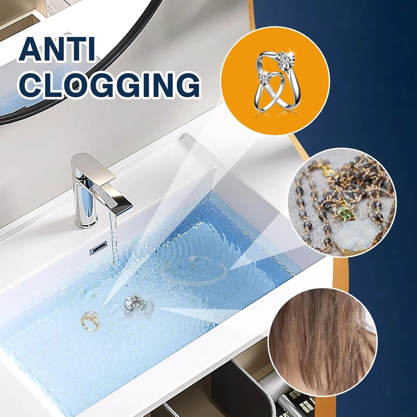 Mesh drain strainer preventing clogs