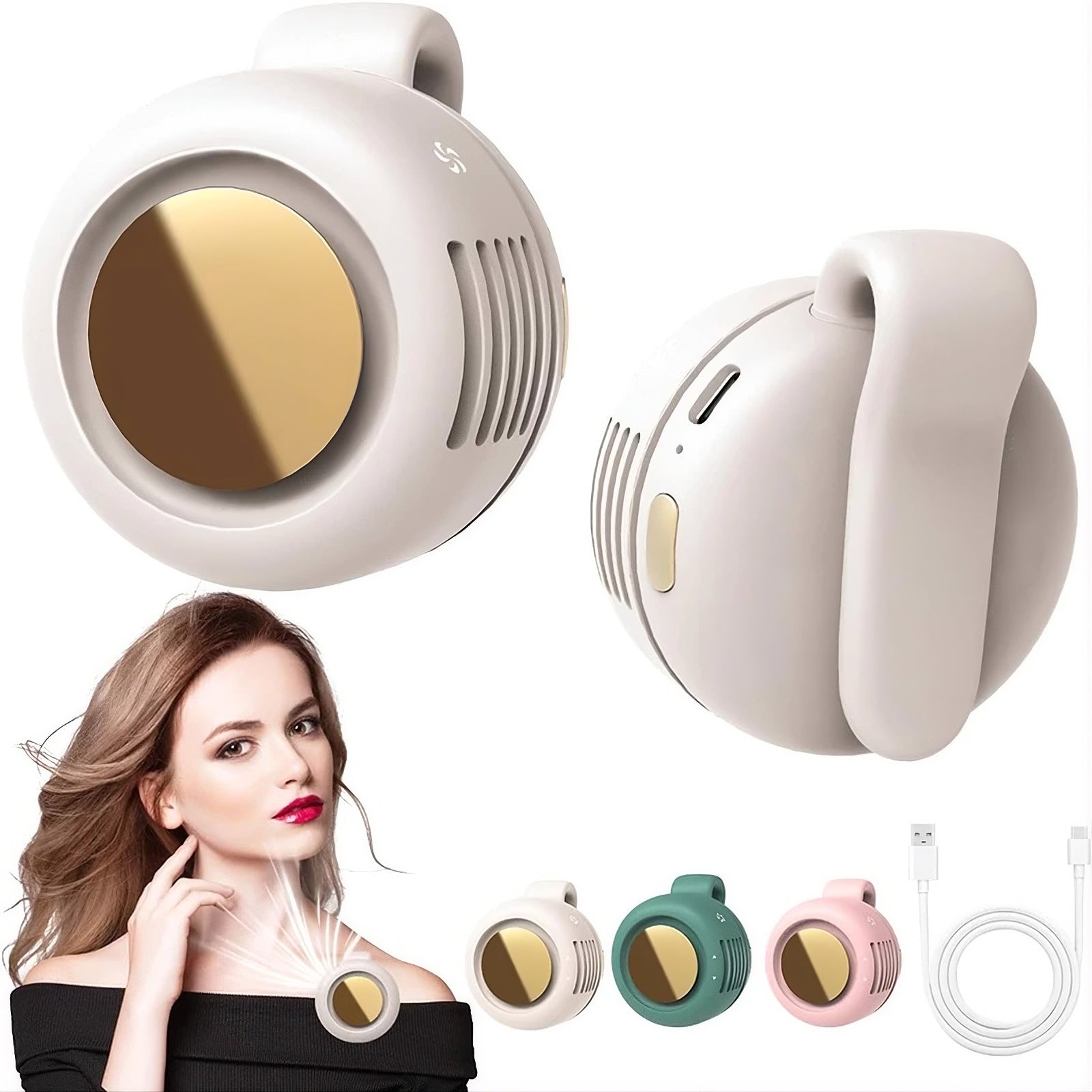 Mini bladeless clip-on portable fan