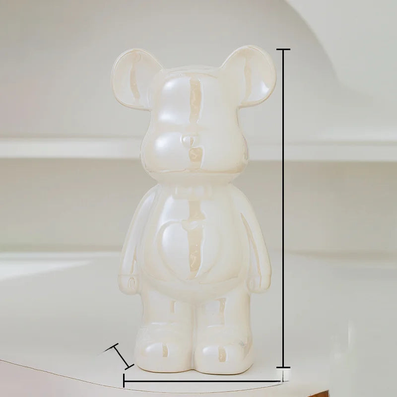 Minimalist bear brick ceramic ornament