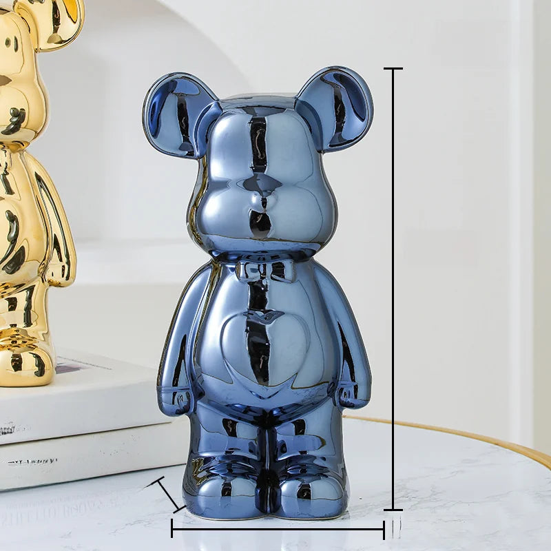 Minimalist ceramic bear statue
