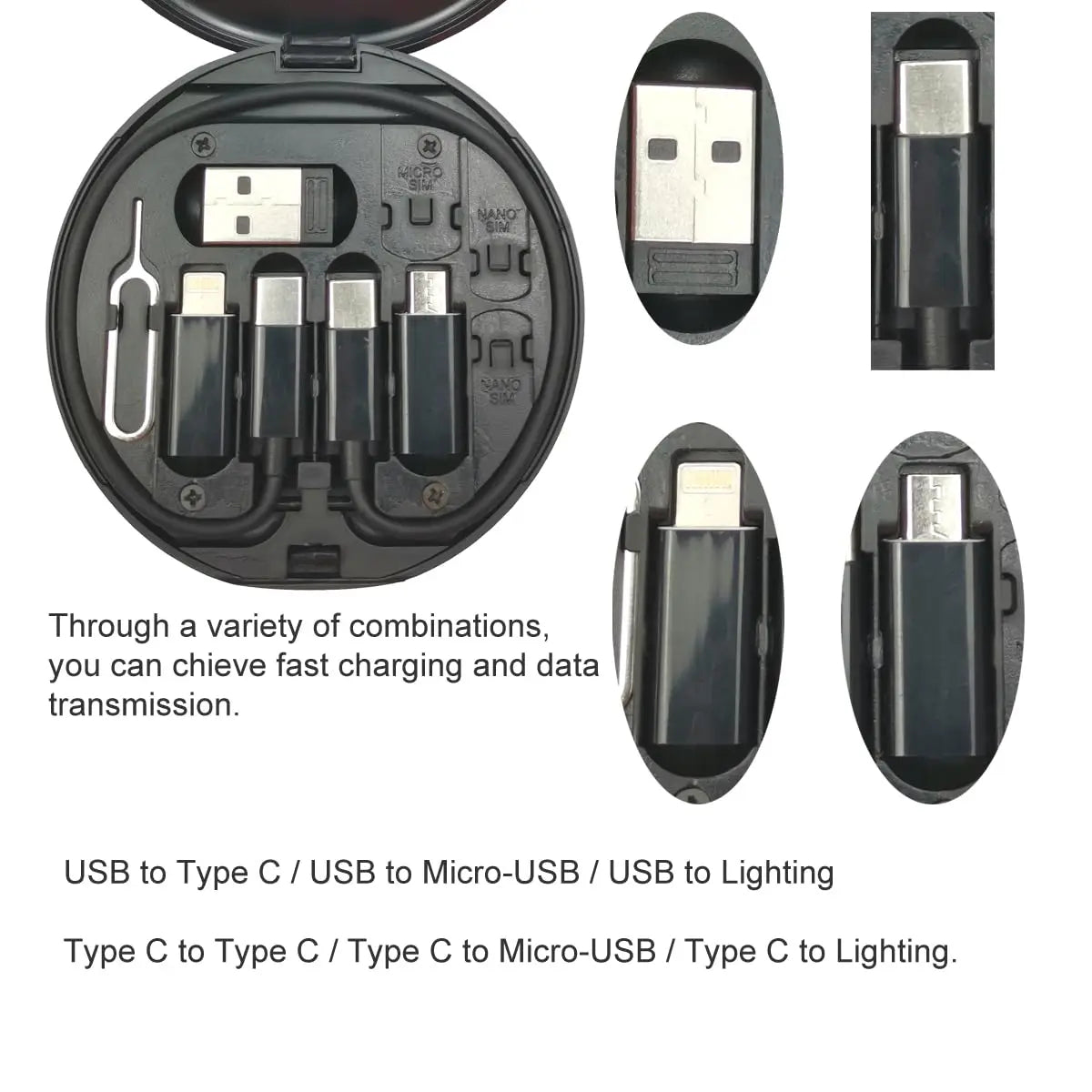 Multi-device charging cable kit