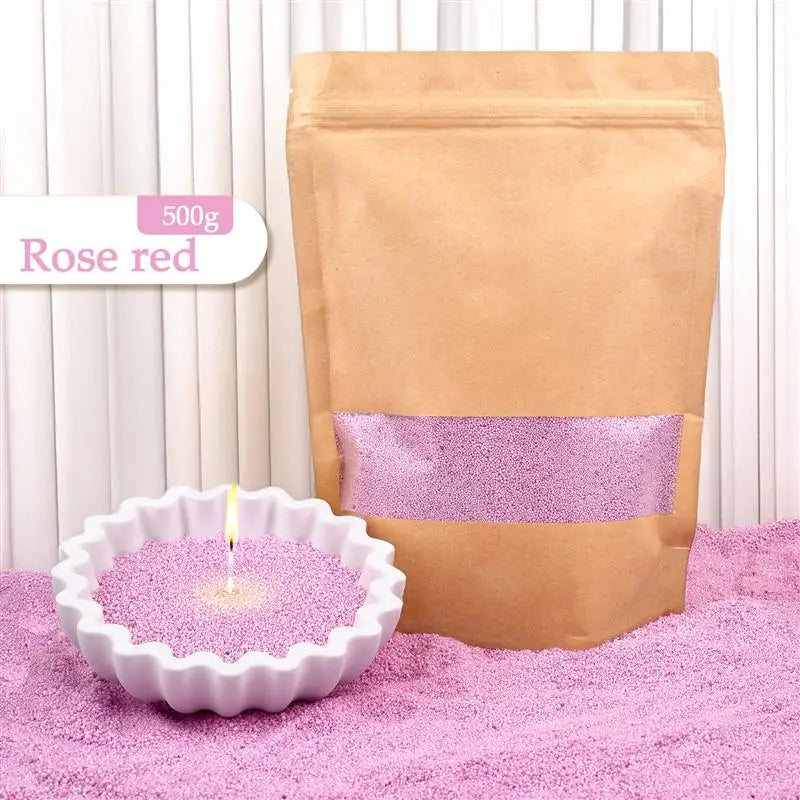 Natural soy wax beads in container