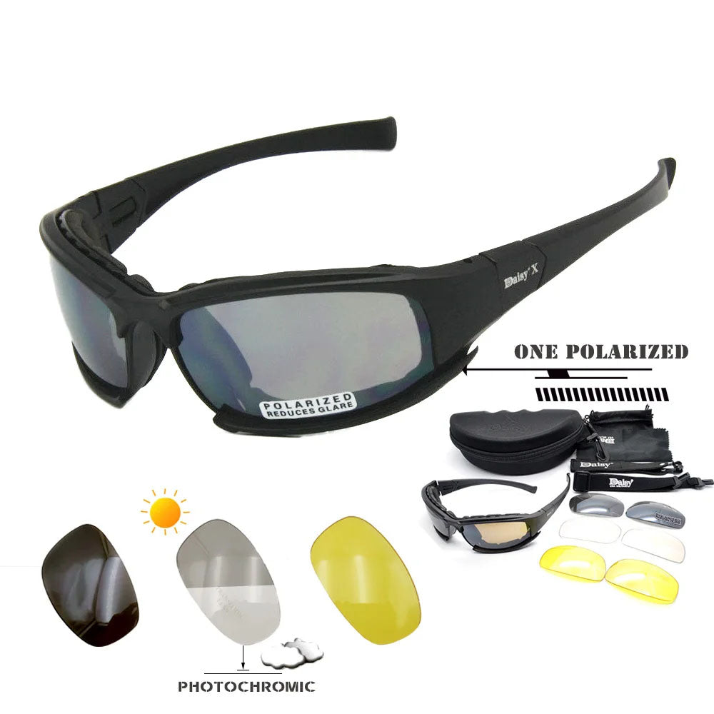 Photochromic tactical polarized sunglasses