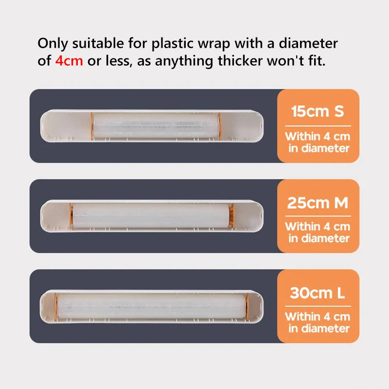 Plastic wrap organizer keeping wraps tidy