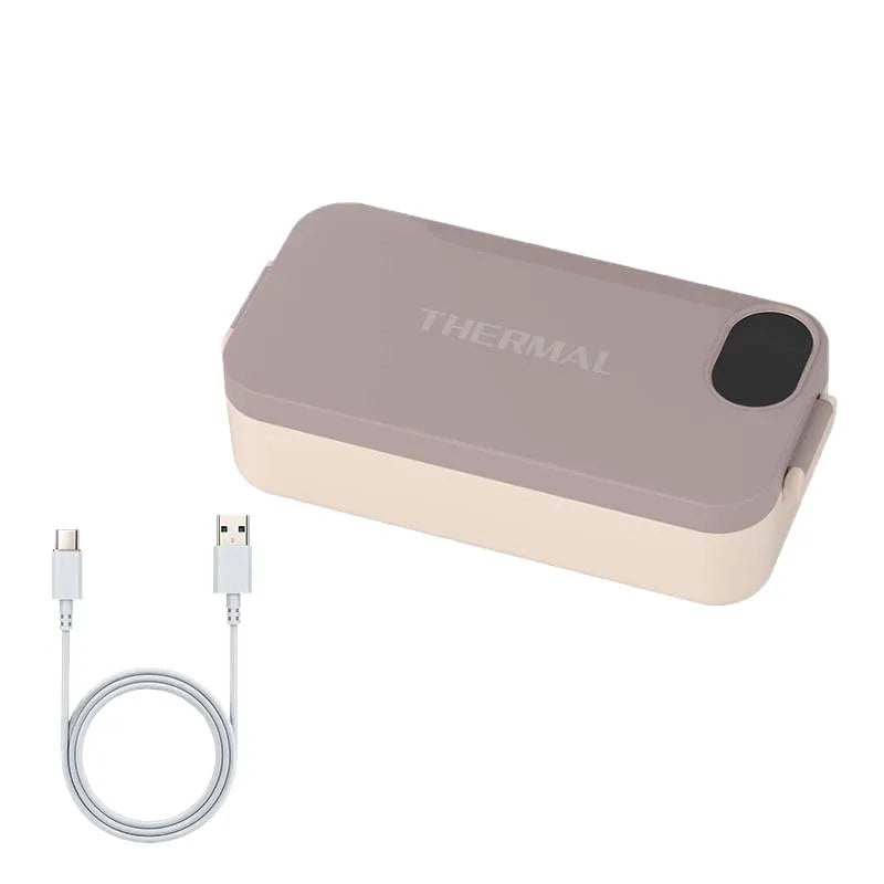 Portable heated food container for work and commuting