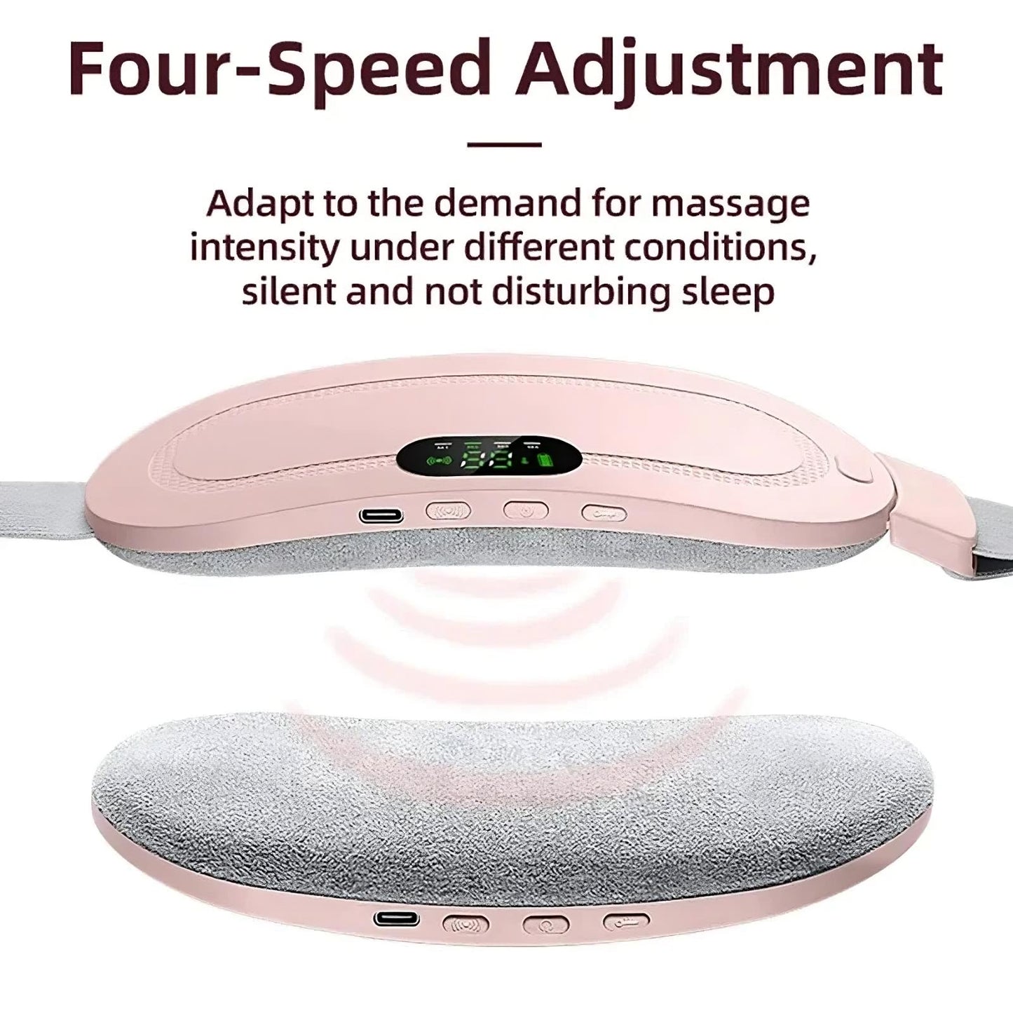 Portable heating belt for abdominal cramps