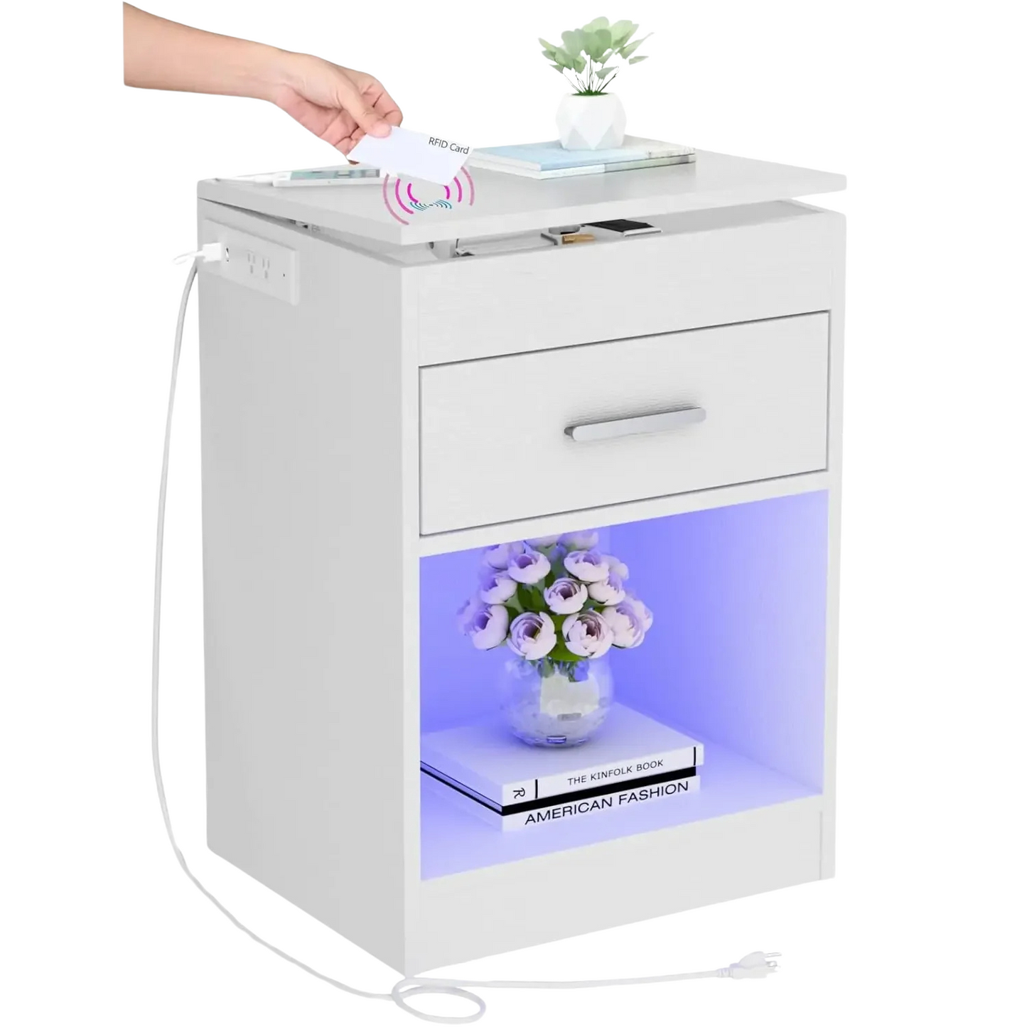 Rechargeable bedside table