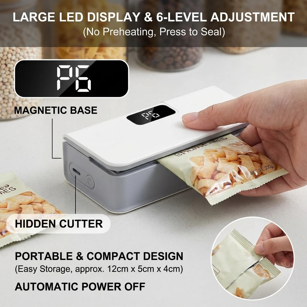 Rechargeable portable bag sealer