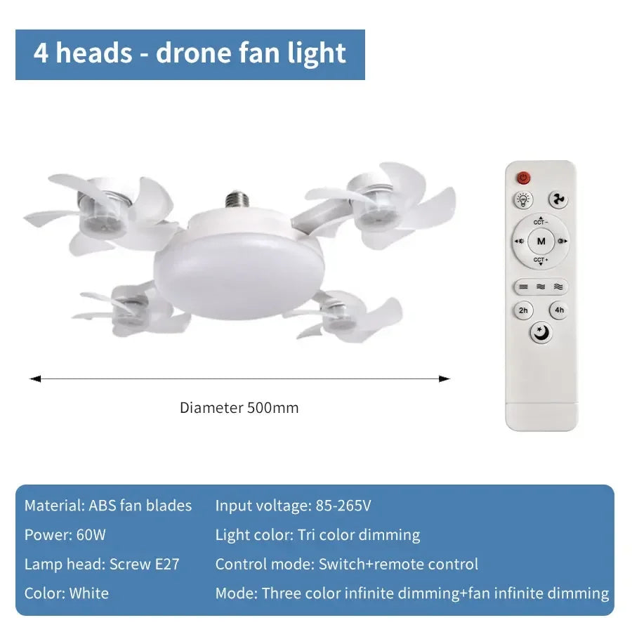 Remote control 2-in-1 fan and light for kitchen
