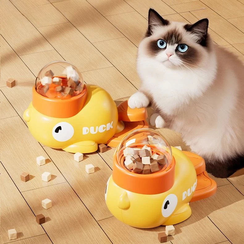 Rotating pet feeder preventing fast eating