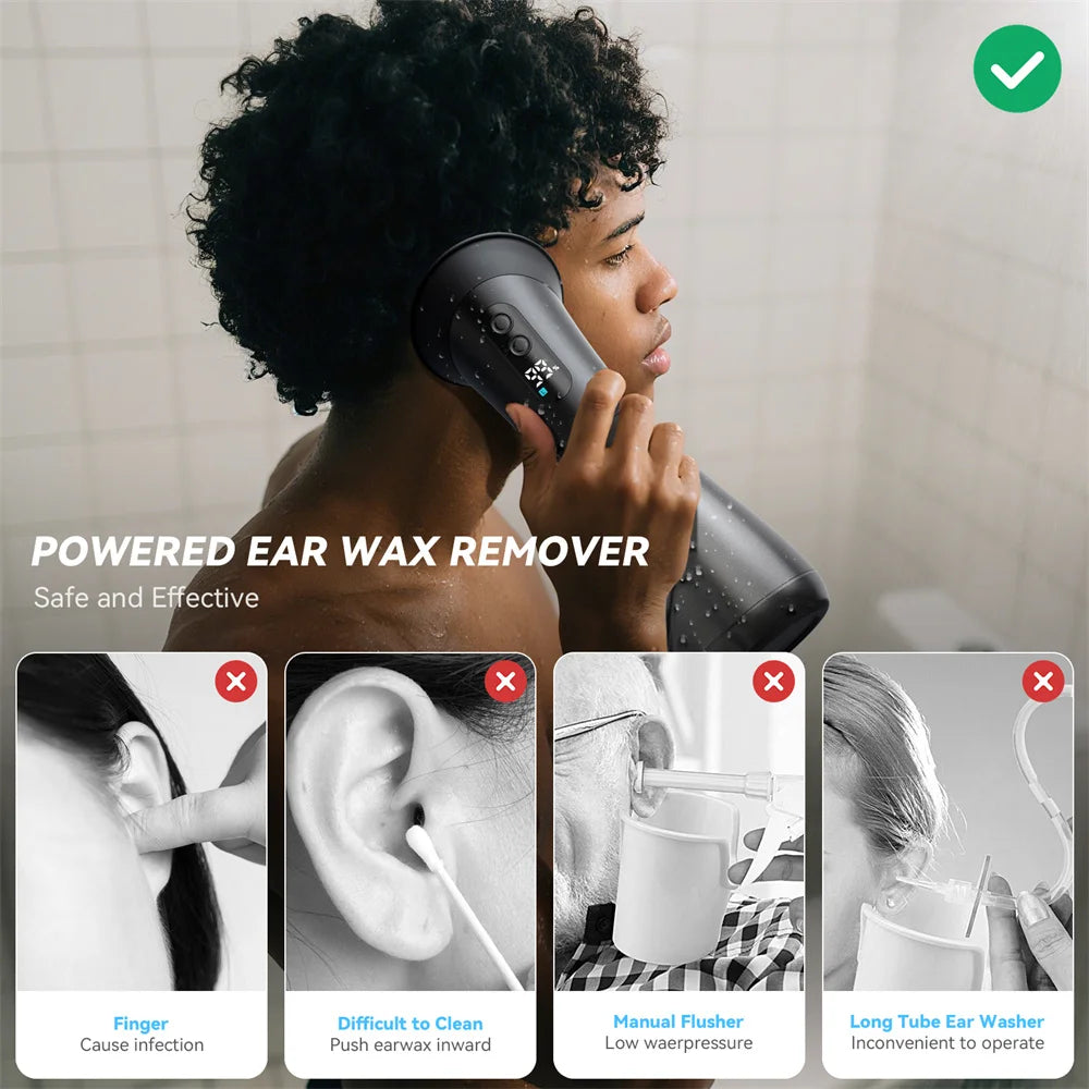 Safe ear wax removal water flusher