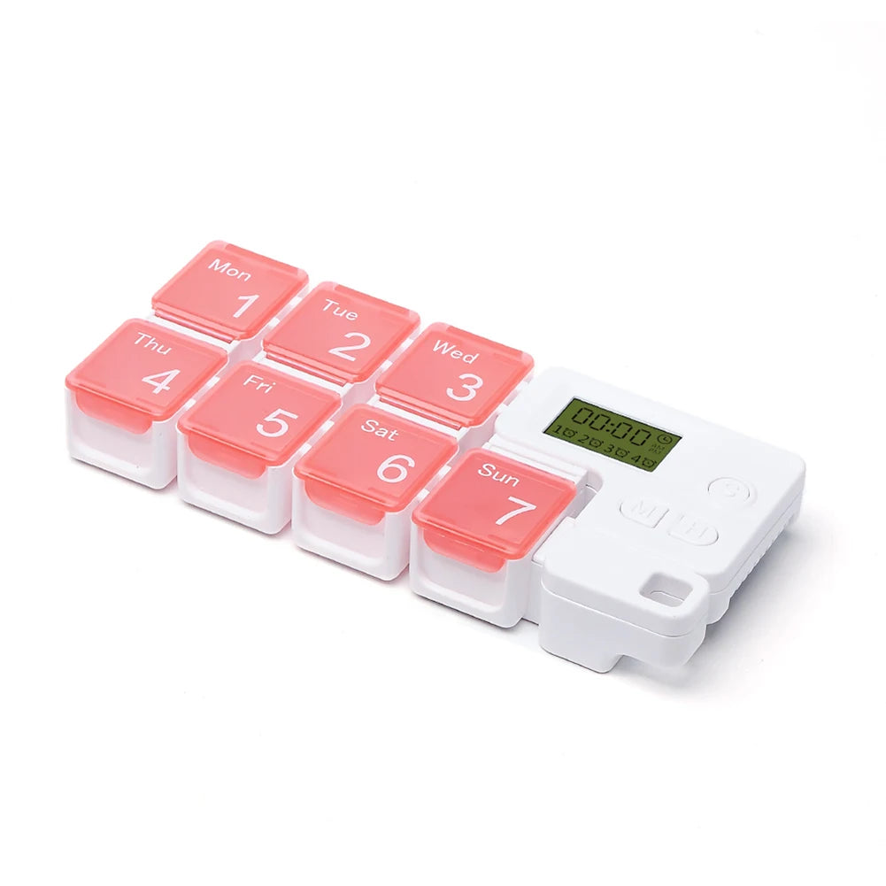 Secure pill organizer with large display