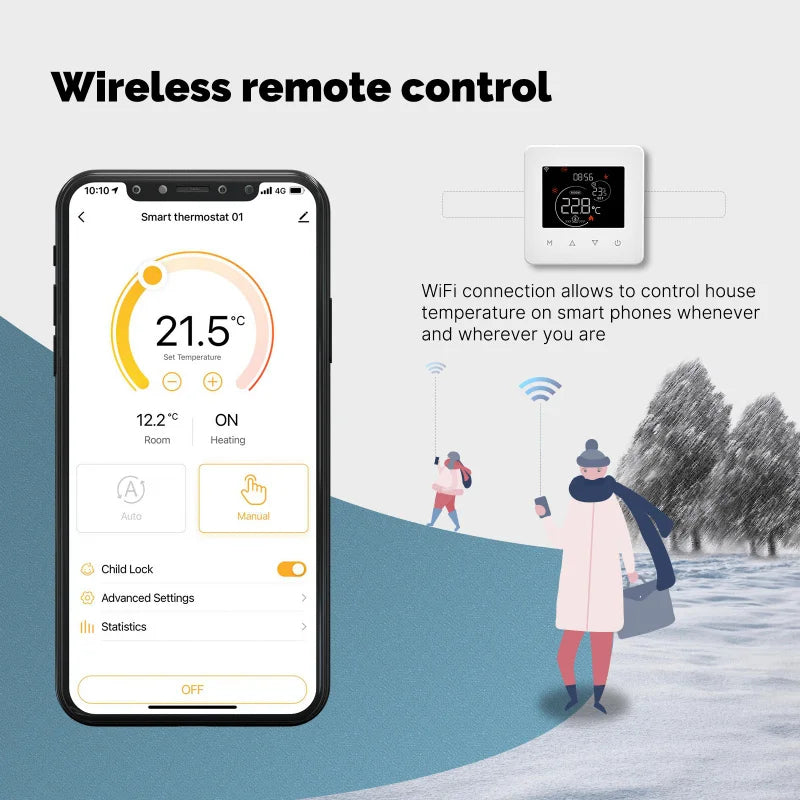 Smart thermostat compatible with Alexa and Google Home