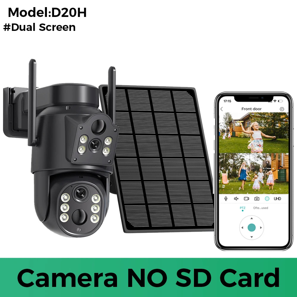 Solar dual lens camera for garden and driveway