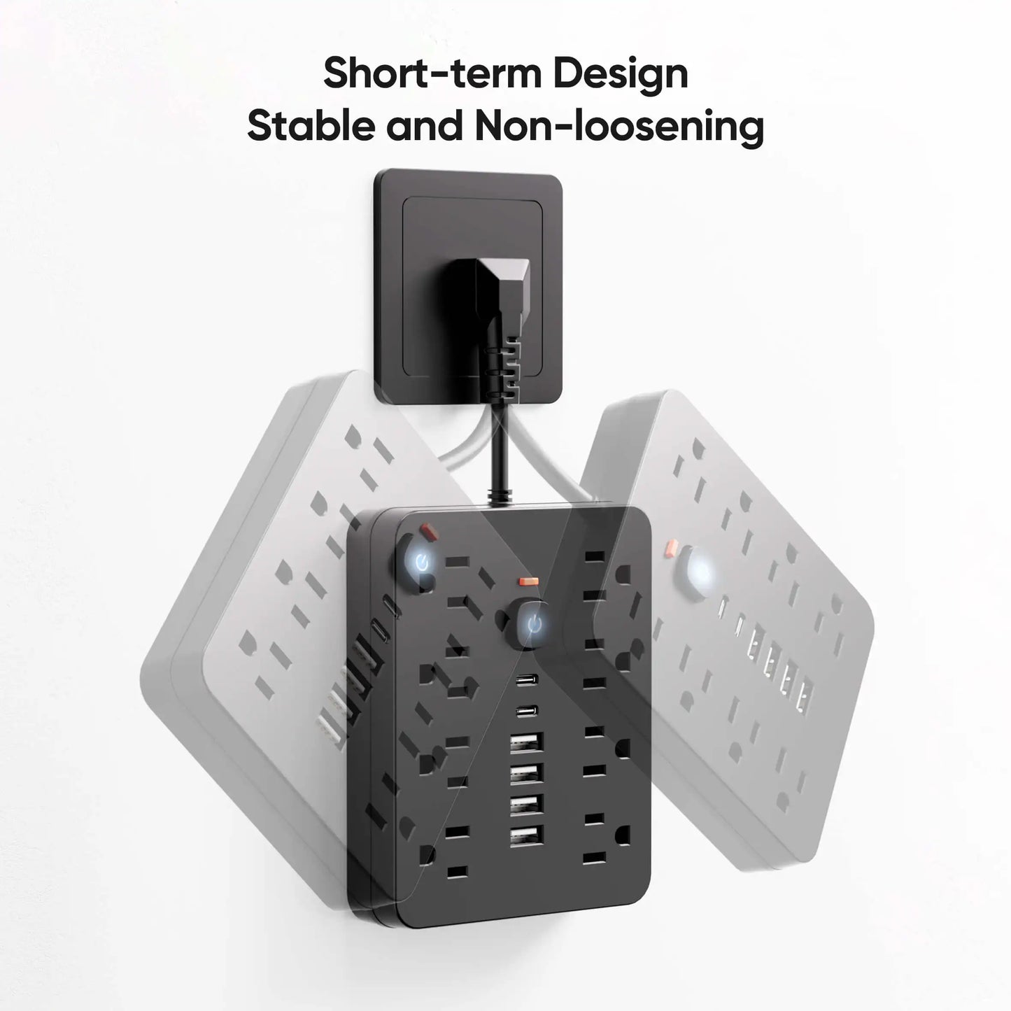 Space-saving vertical power strip