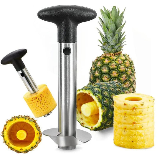 Stainless steel pineapple corer and slicer