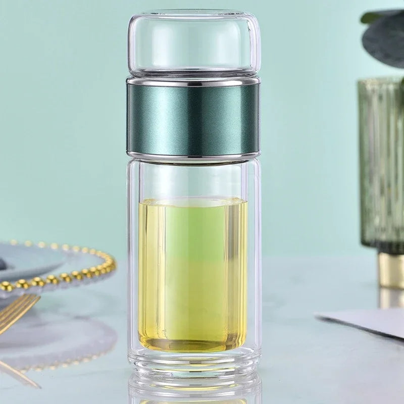 Insulated glass tea tumbler
