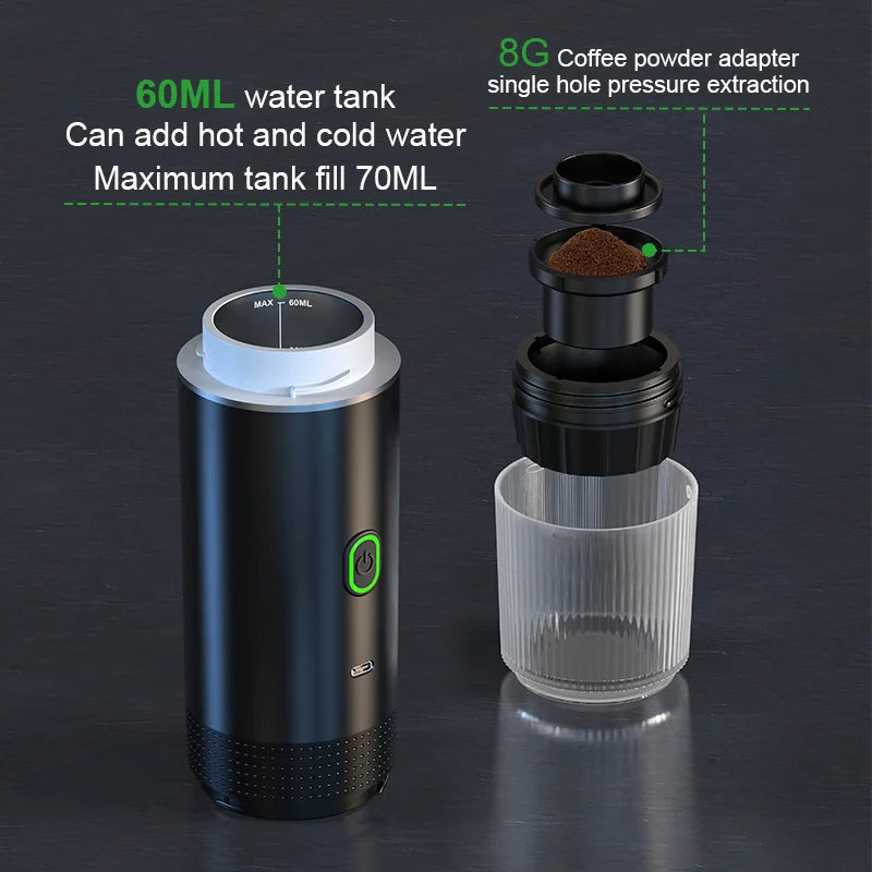 Travel coffee maker in use