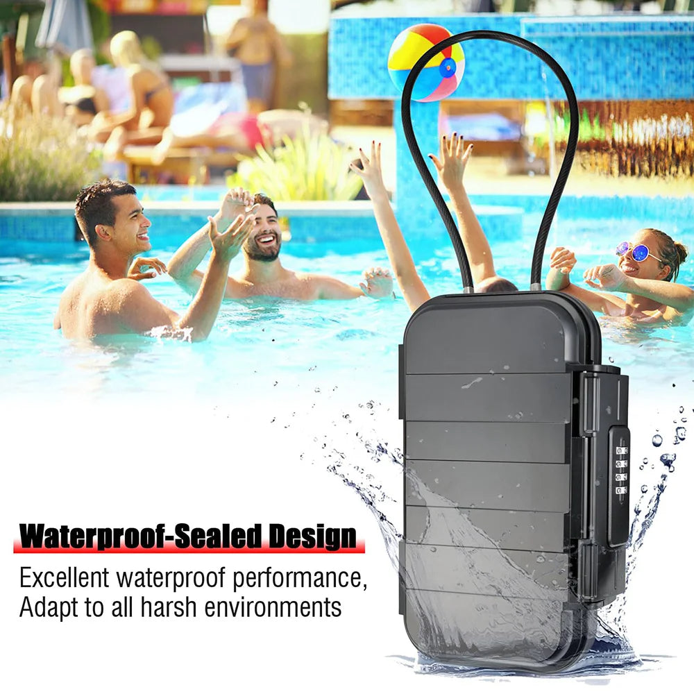 Travel security box with steel cable