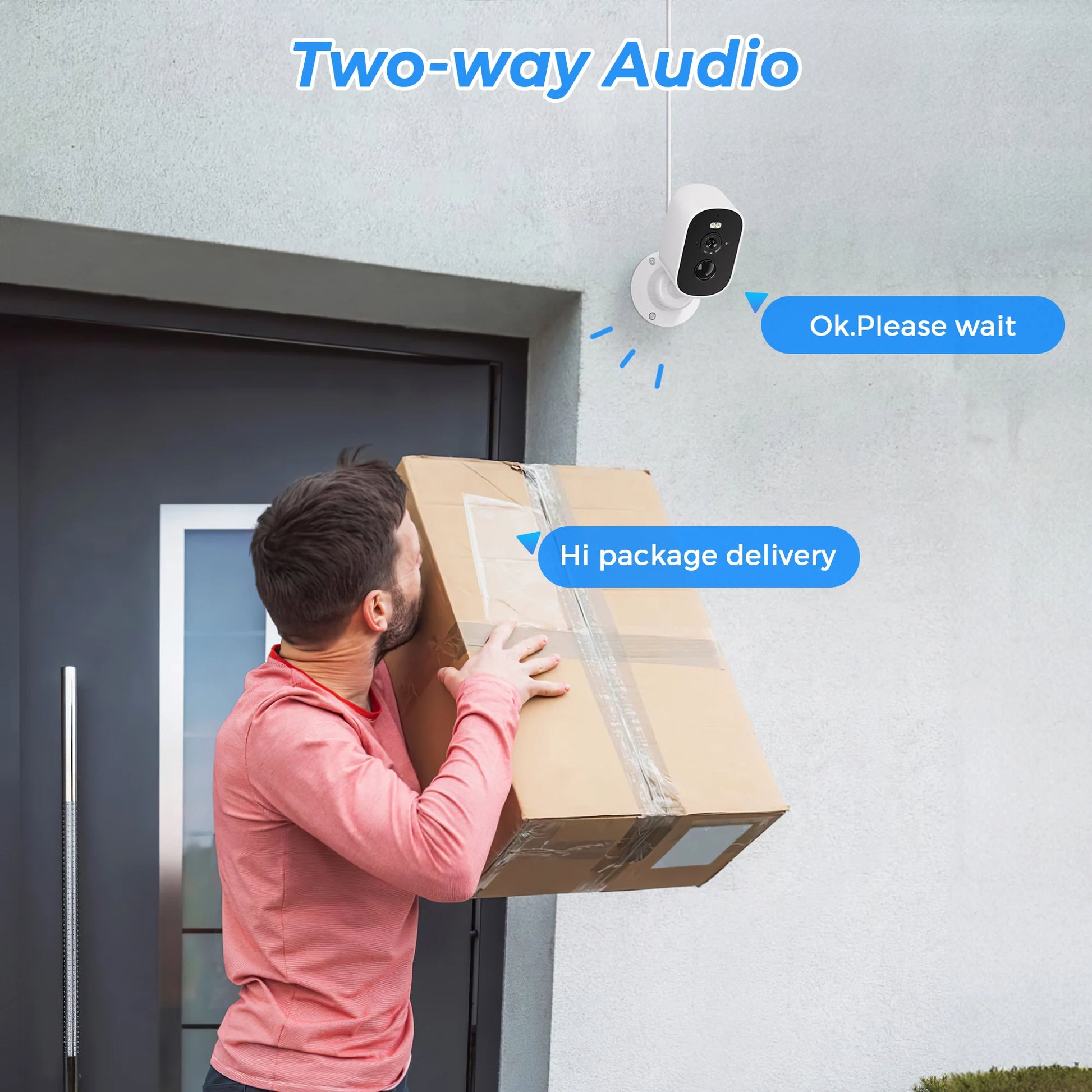 Two-way audio outdoor security camera