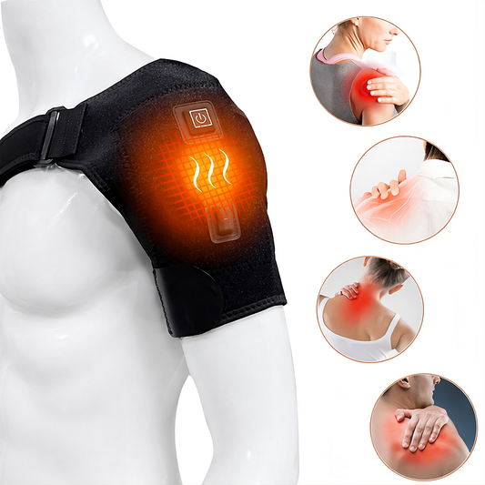 USB heated shoulder brace with compression