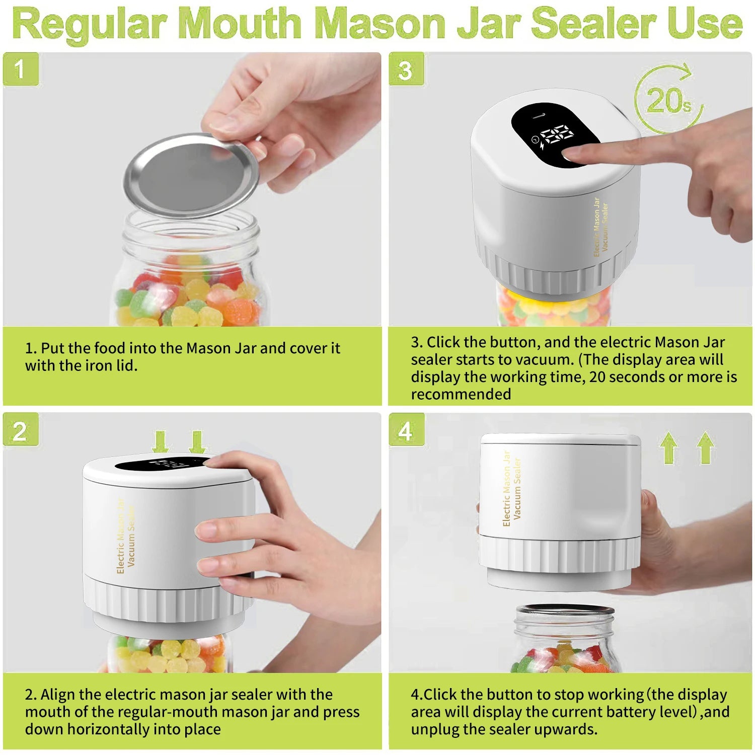 USB rechargeable jar sealing system