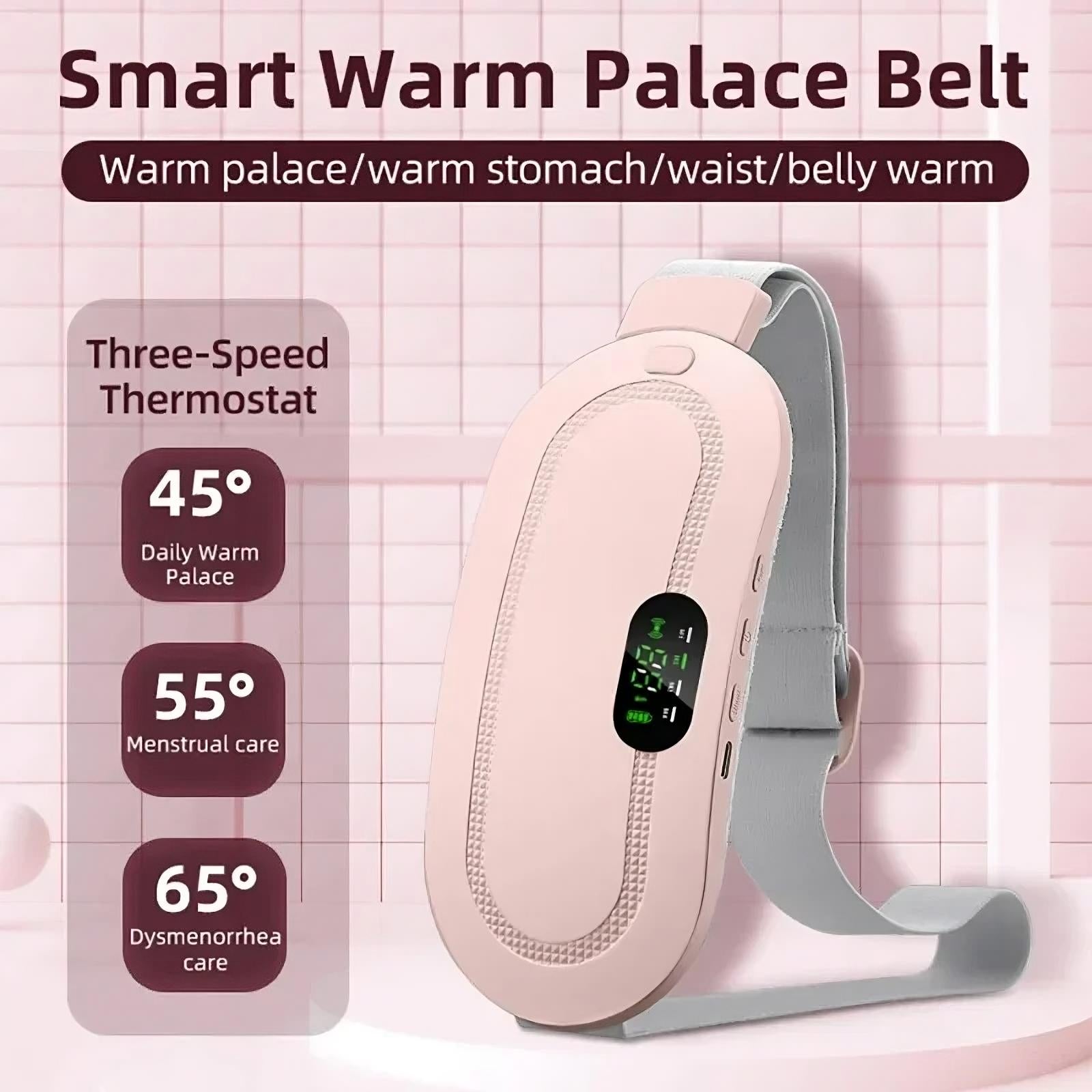 Vibrating heating belt for menstrual pain