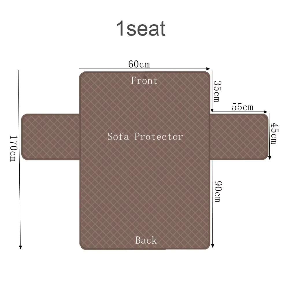 Waterproof cover protecting sofa from dogs