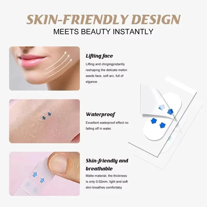 Waterproof face lift stickers under makeup