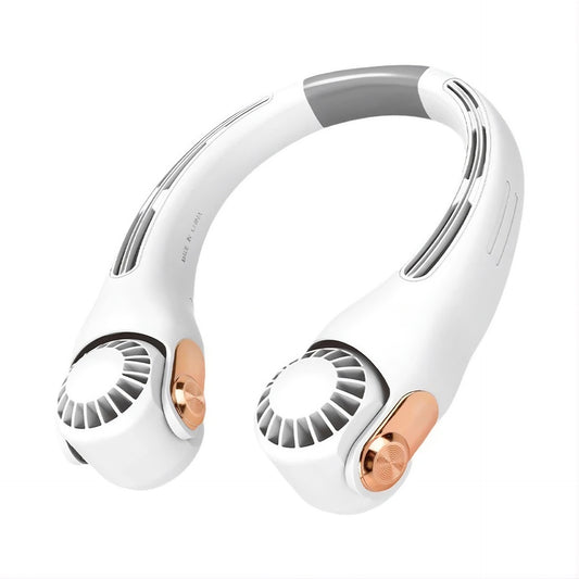 Wearable bladeless neck fan hands-free cooling