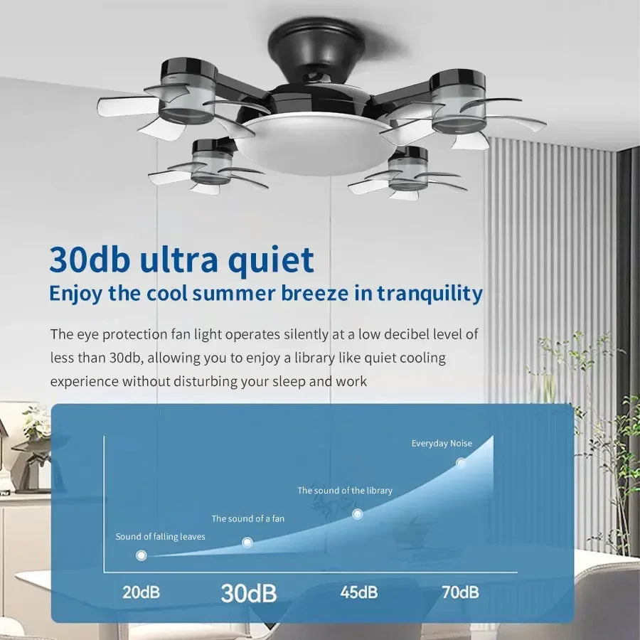Whisper-quiet ceiling fan light under 30dB