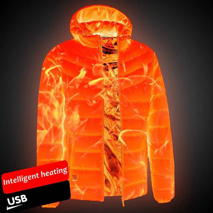 Windproof water-resistant heated coat