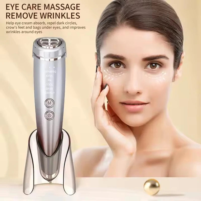 Hot and cold facial massager for wrinkles